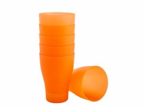Комплект 6 пластмасови чаши за пикник - Оранжеви